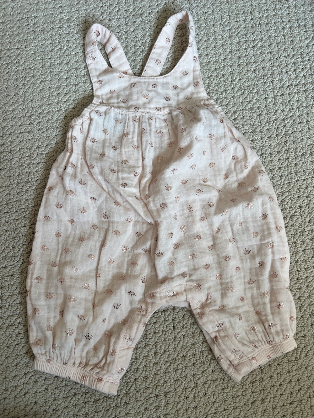 Peek Light Pink Crown Print Overalls